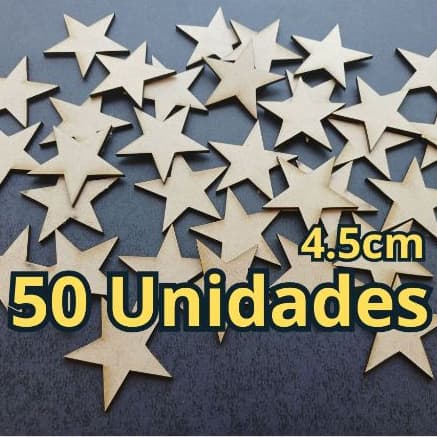 🌟 Kit Estrelas em MDF Cru - Decoração e Festas (4,5cm) 🌟 - Artesanato / Aniversários