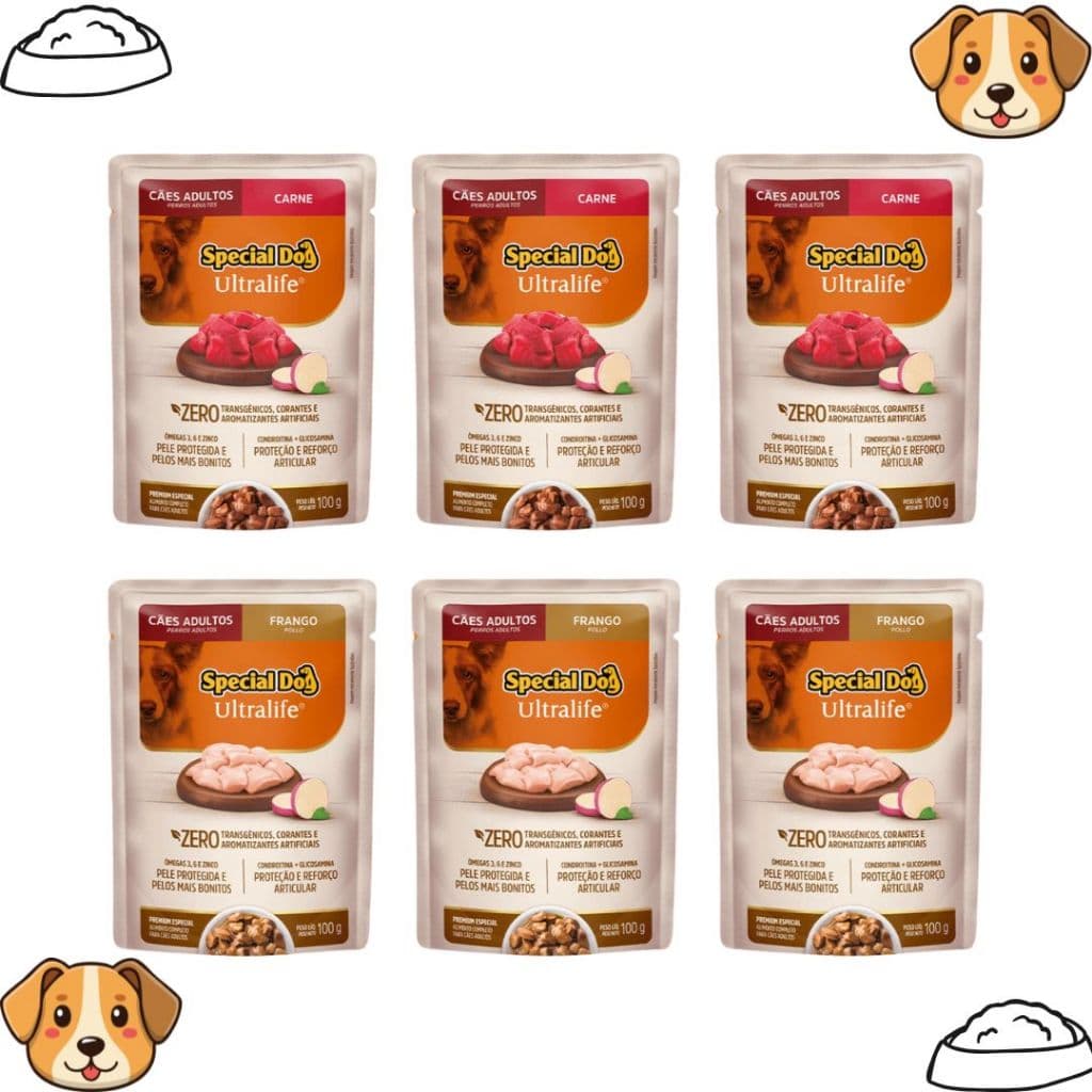Kit 3 Sachês Para Cachorros Adultos Ultralife 100g - Special Dog
