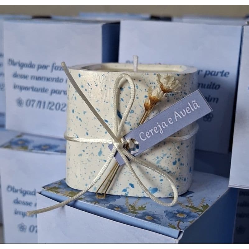 KIT 30 VELA AROMATICA COM CAIXA PERSONALIZADA • Vela Aromática Artesanal · Feita à Mão · Aromas Variados · Personalizada