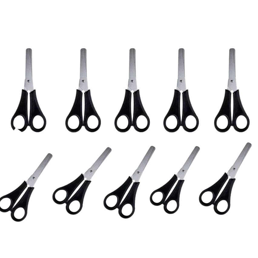 Tesoura escolar preta inox Leo e Leo