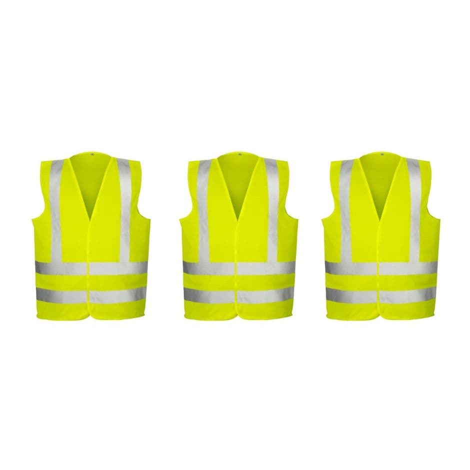Kit 3 Colete Refletivo Danny Vic71261 4 Faixas Velcro Segurança Epi Sinalizador Construção Trafico de Transito