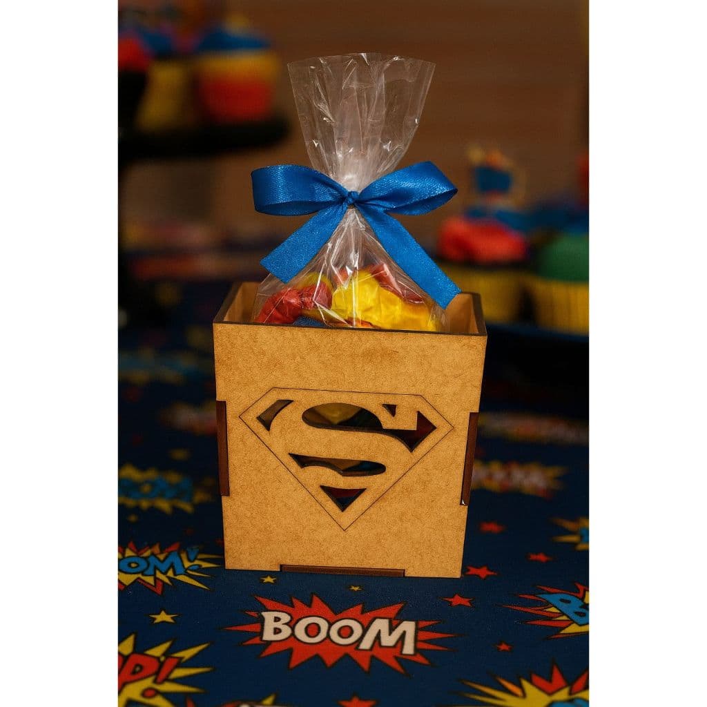 Kit 10 Cachepot Super Homem Mdf Crú Lembrancinha Festa Aniversário
