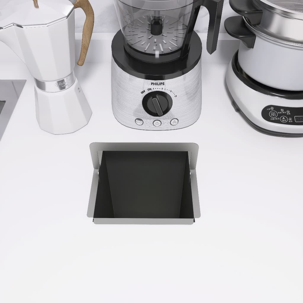 Lixeira Gourmet Inox 4 Litros – Preto e Inox | Para Pias e Bancadas