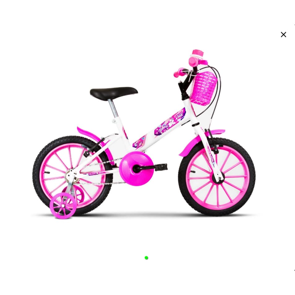 Bicicleta Aro 16 Ultra Bikes Kids Feminina Branco - Rosa para Crianças de 4 a 6 anos