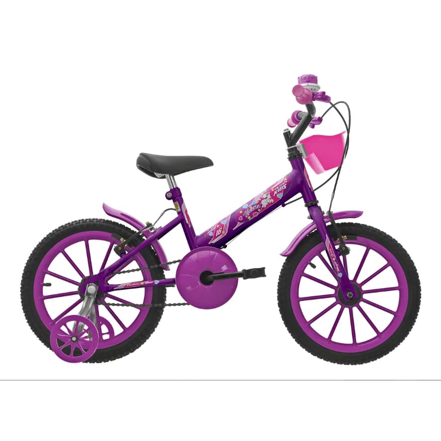 Bicicleta passeio infantil Ultra Bikes Bike Ultra Kids R16 - rosa/lilás