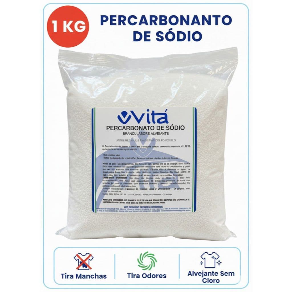 Percarbonato de Sódio100% Puro Granulado Revestido Alvejante Roupas Brancas e Coloridas 1Kg 2Kg