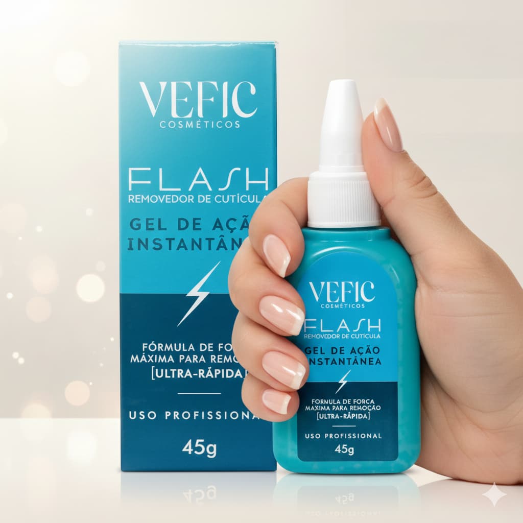 Removedor de Cutícula Flash 45gr Vefic Remove na hora sem Alicate