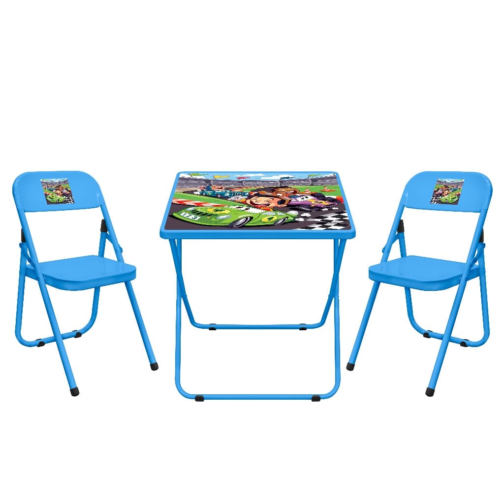 MESA AZUL INFANTIL PERFEITA PARA LAZER ESTRUTURA METAL CONFORTÁVEL