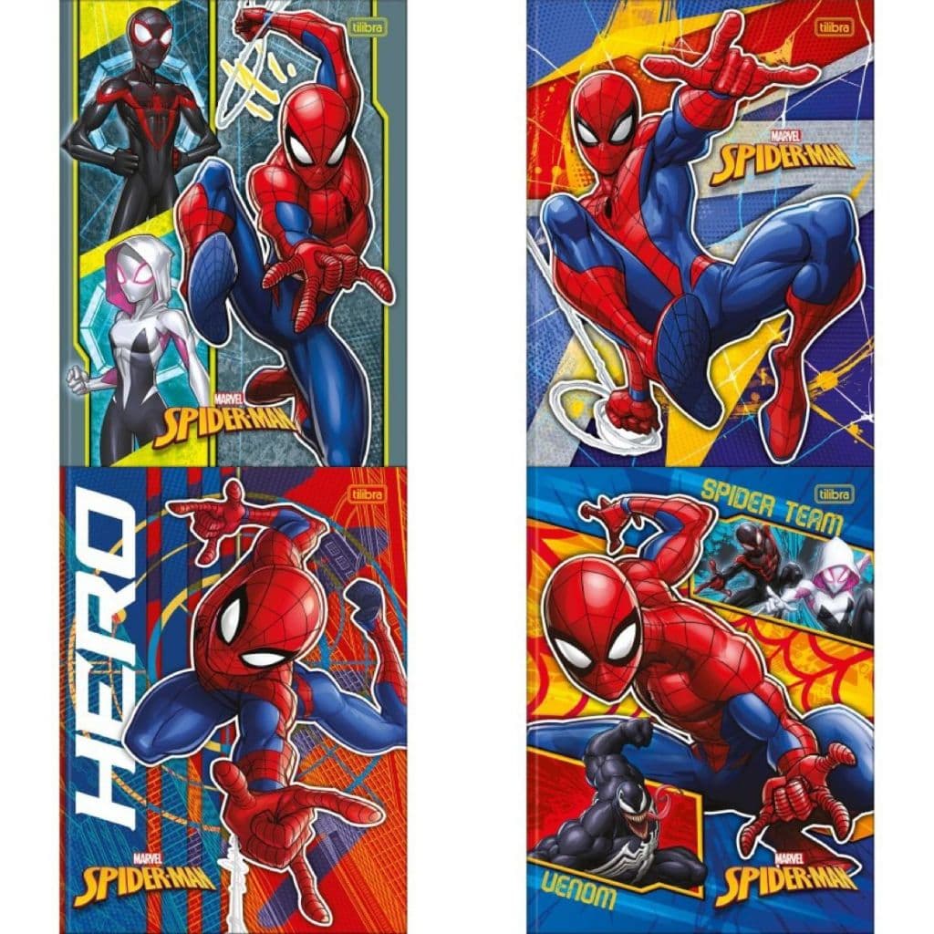 Tilibra Caderno Brochura Universitário Spider Man capa dura 200 x 275mm 48 folhas