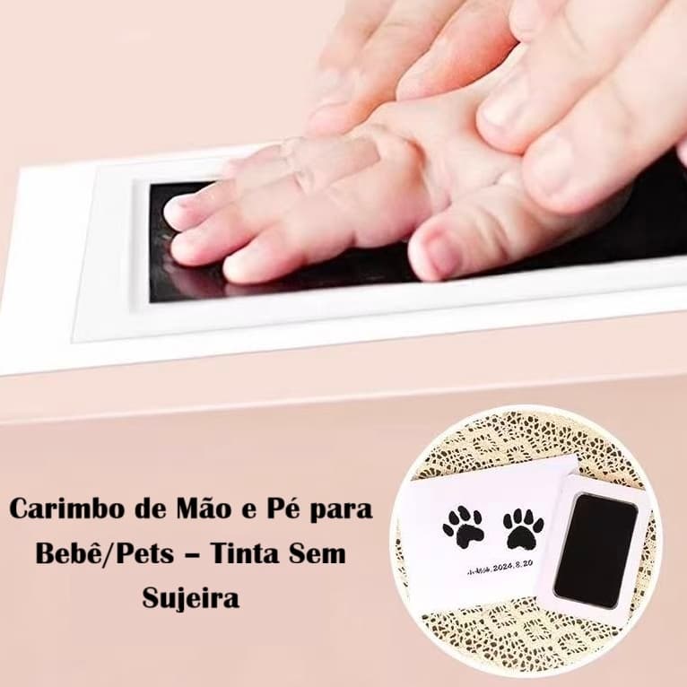 Carimbo Para Bebês e Pets Impressão de Mãozinhas, Pezinhos e Patinhas Sem Sujar Registro de Memórias
