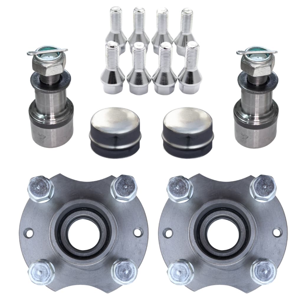 Par Cubo De Roda Completo Fiat Furação 4x98 Para Carretinha Reboque