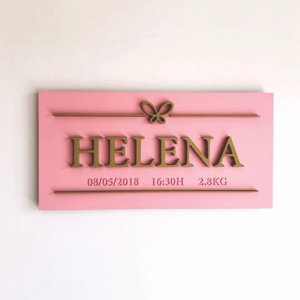 Placa Personalizada para Porta Quarto Bebê