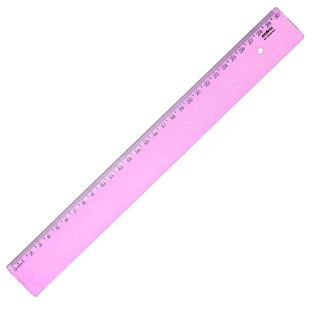 Régua Escolar De 30cm Maxcril New Line Rosa