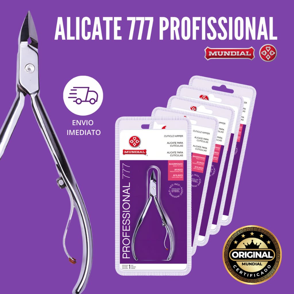 Alicate Mundial 777 Original Profissional Aço Inox Manicure Pedicure