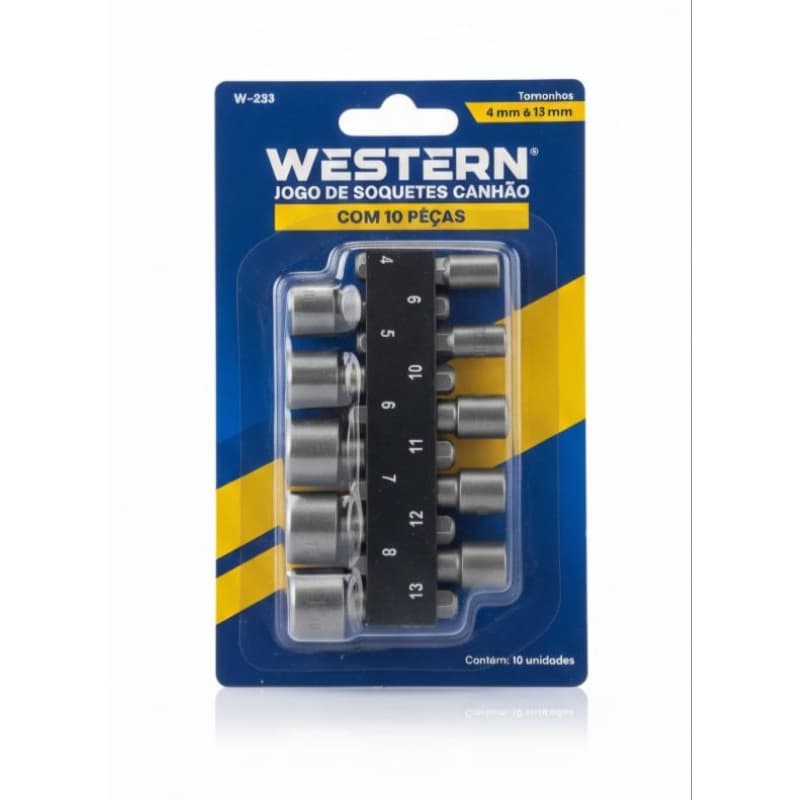 Kit 10 pcs Jogo de Bits Soquete Canhao para Parafusadeira 4 A 13mm