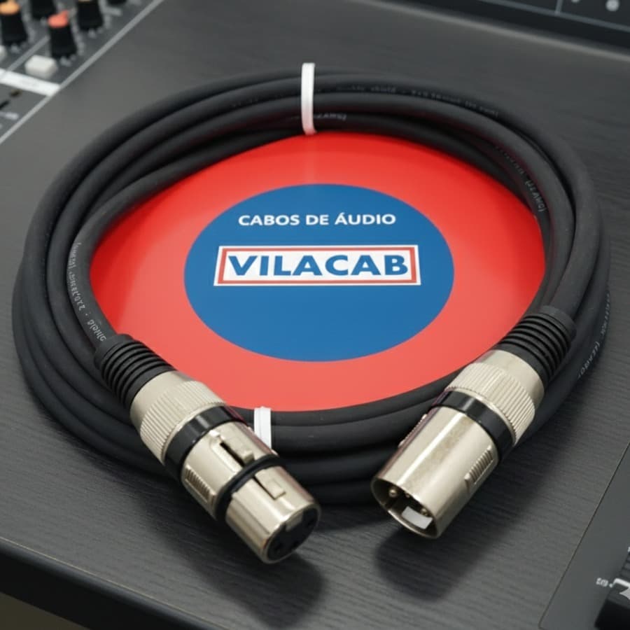 Cabo Iluminação Dmx E Microfone Xlr Canon 20 Metros Macho Femea Áudio Som Profissional Phantom Power