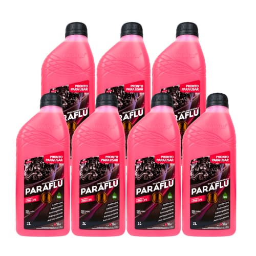 Kit 7 Paraflu Aditivo De Radiador Pronto Para Usar 1 Litro Rosa Arrefecimento