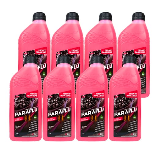 Kit 8 unidade Aditivo Radiador Paraflu 1 Litros  Orgânico Rosa Long Life Pronto para uso