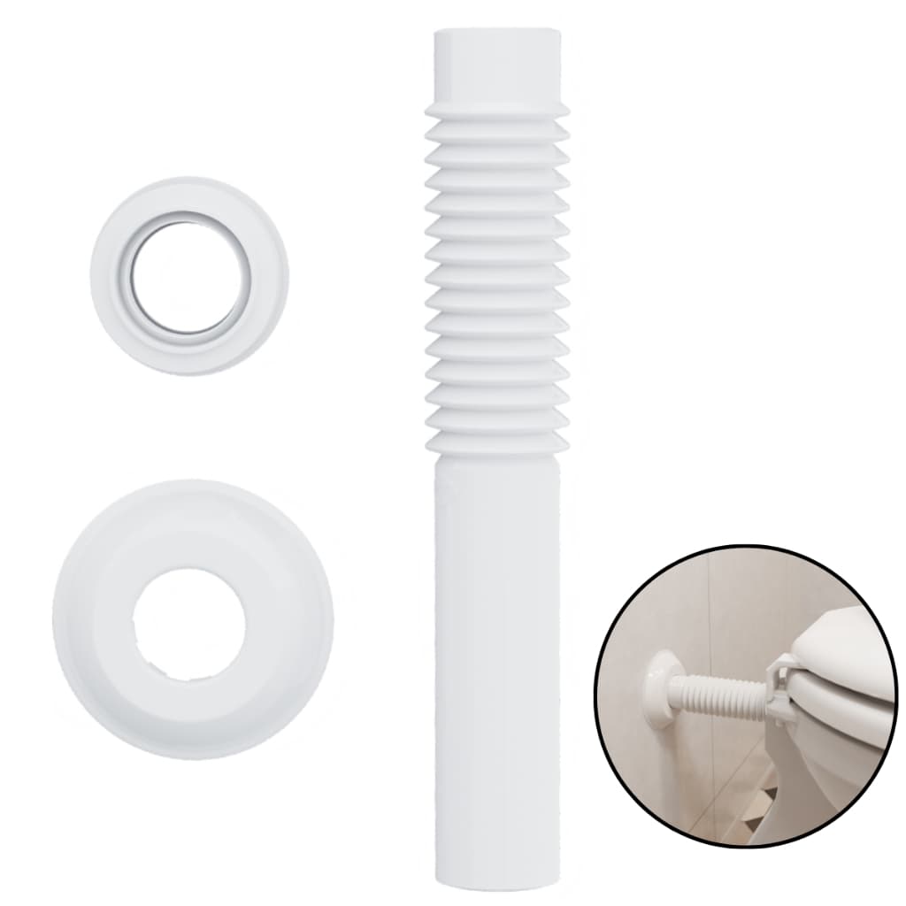 Tubo De Ligação Ajustável da Válvula Descarga para Vaso Sanitário 26cm Blukit Branco