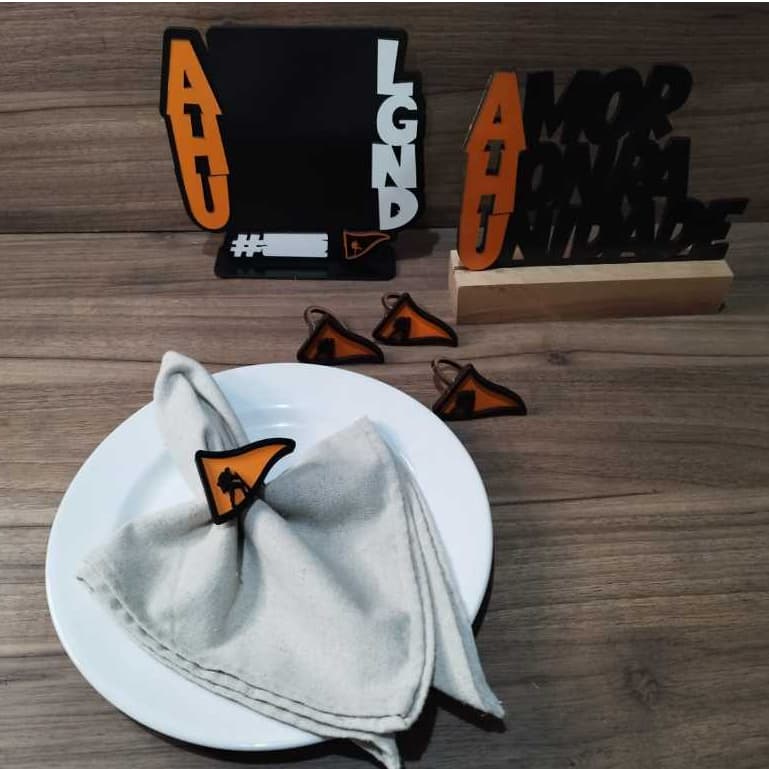 Kit Legends Porta Guardanapo Placa e Porta Retrato de MDF laminado preto