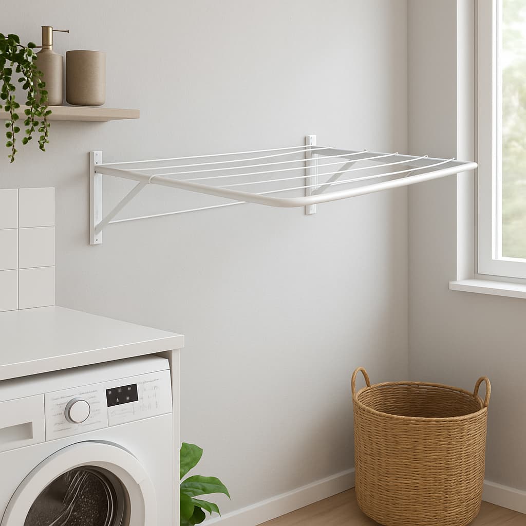 Varal Compacto de Parede Compacto Para Casa Apartamento Lavanderia Aço Anticorrosivo Reforçado 84cm