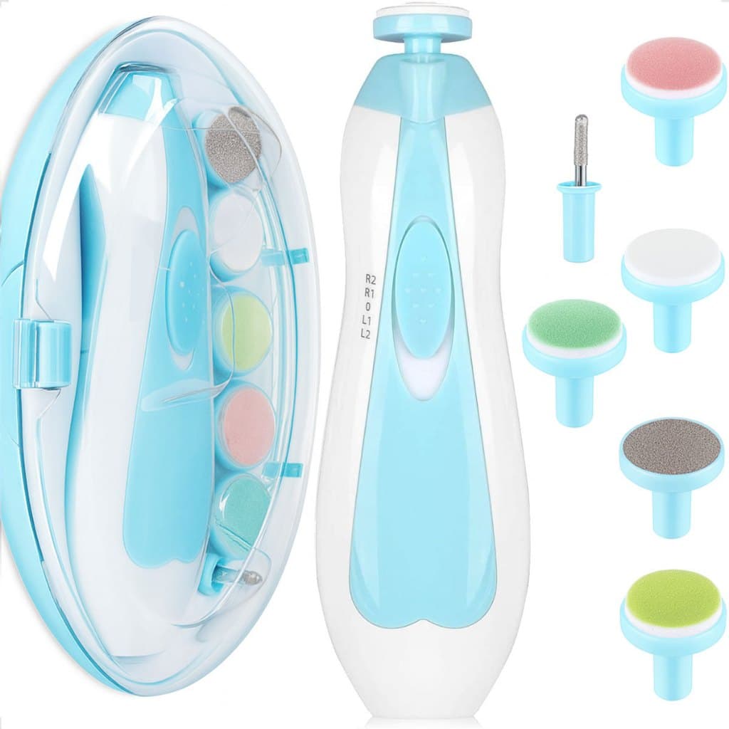 Kit Cortador Lixador Elétrico De Unha Bebê Recém Nascido Silencioso Kit de Uso Completo Adulto