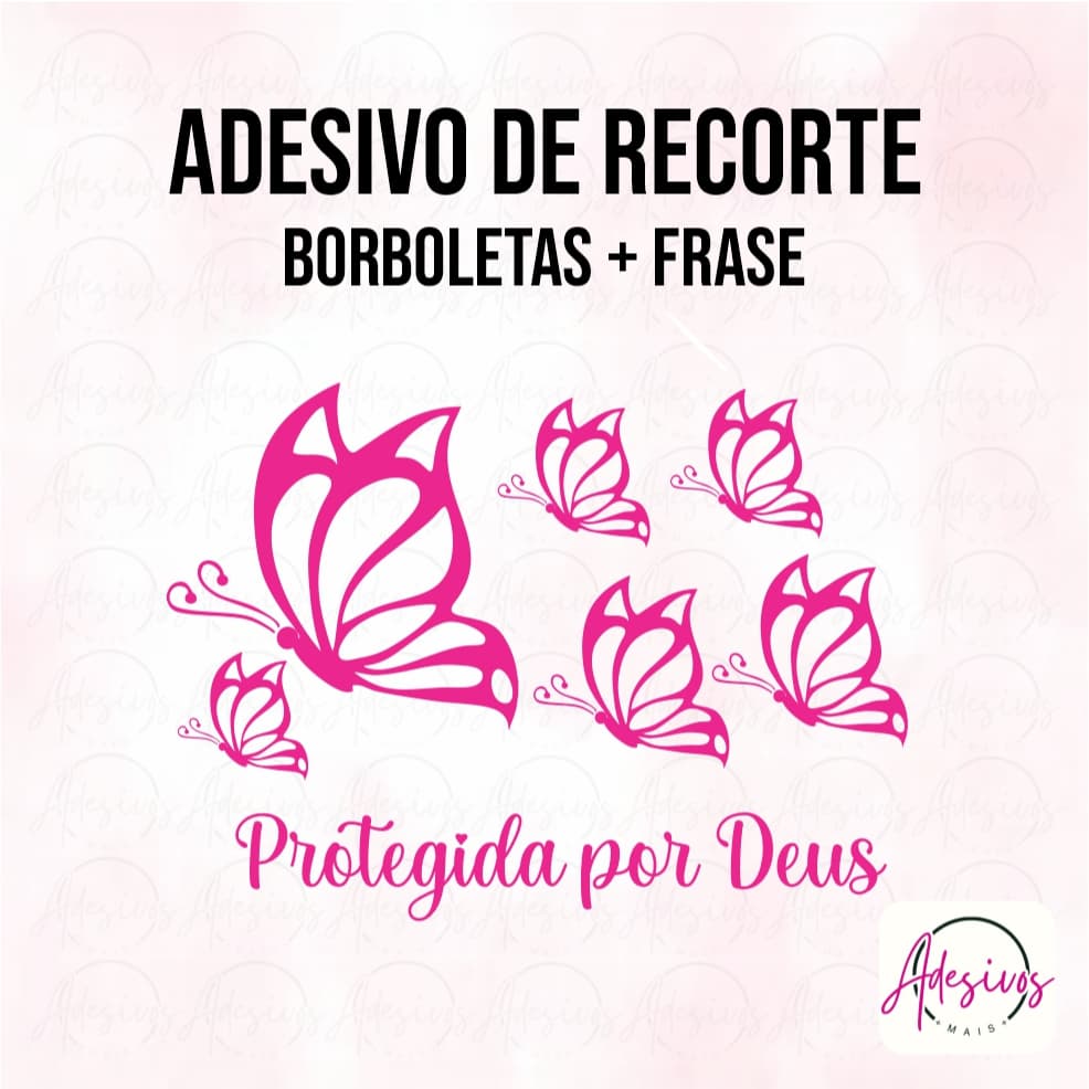 Kit Borboletas + Frase Protegida Por Deus Carro, Moto, Notebook - 2 Modelos para Escolher