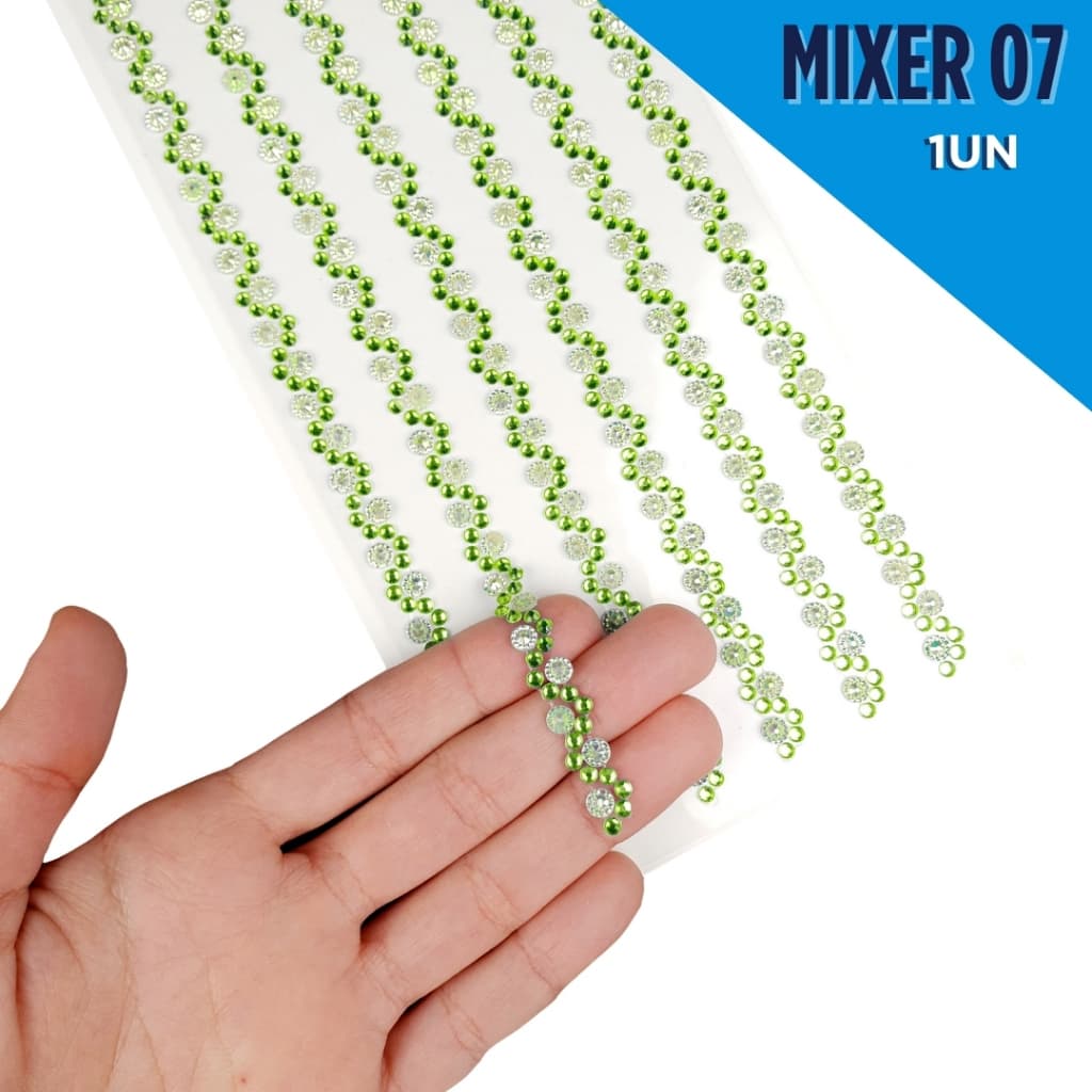 Cartela Adesiva com Pedrarias 3D - MMIXER-07 - Para Artesanato, Customização e Decoração - CRIAR