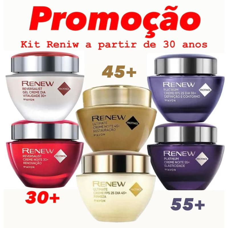 Renew Avon Kit Dia e Noite Creme Facial 40g cada Origina e Lacrado Variações