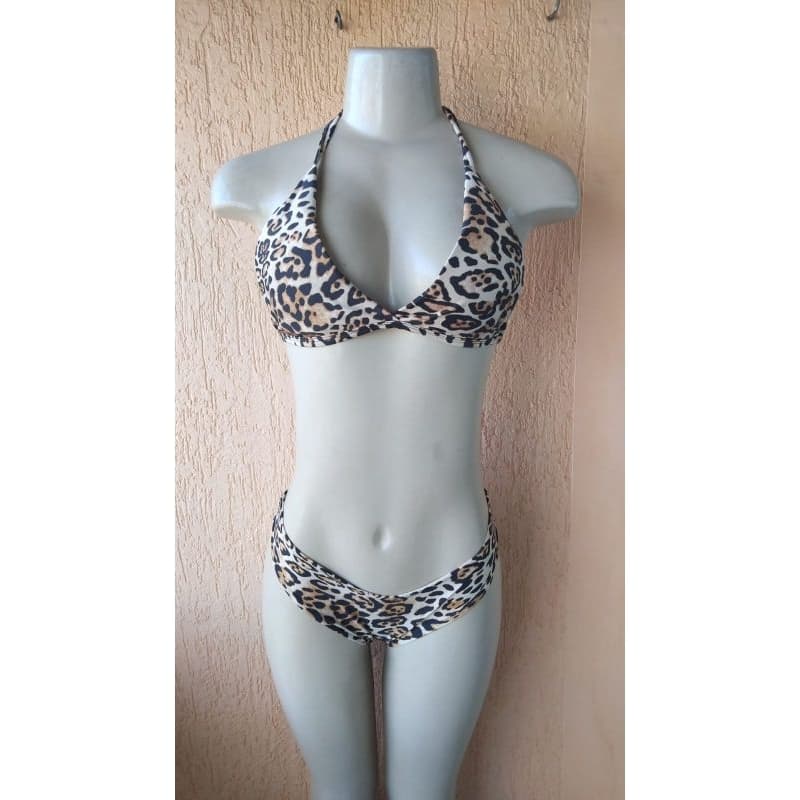 Biquíni M Novo Animal Print Oncinha Cortininha Com Bojo