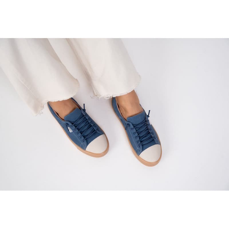 Tênis Casual Feminino Azul Moderno Confortável Solado Crepe Byara