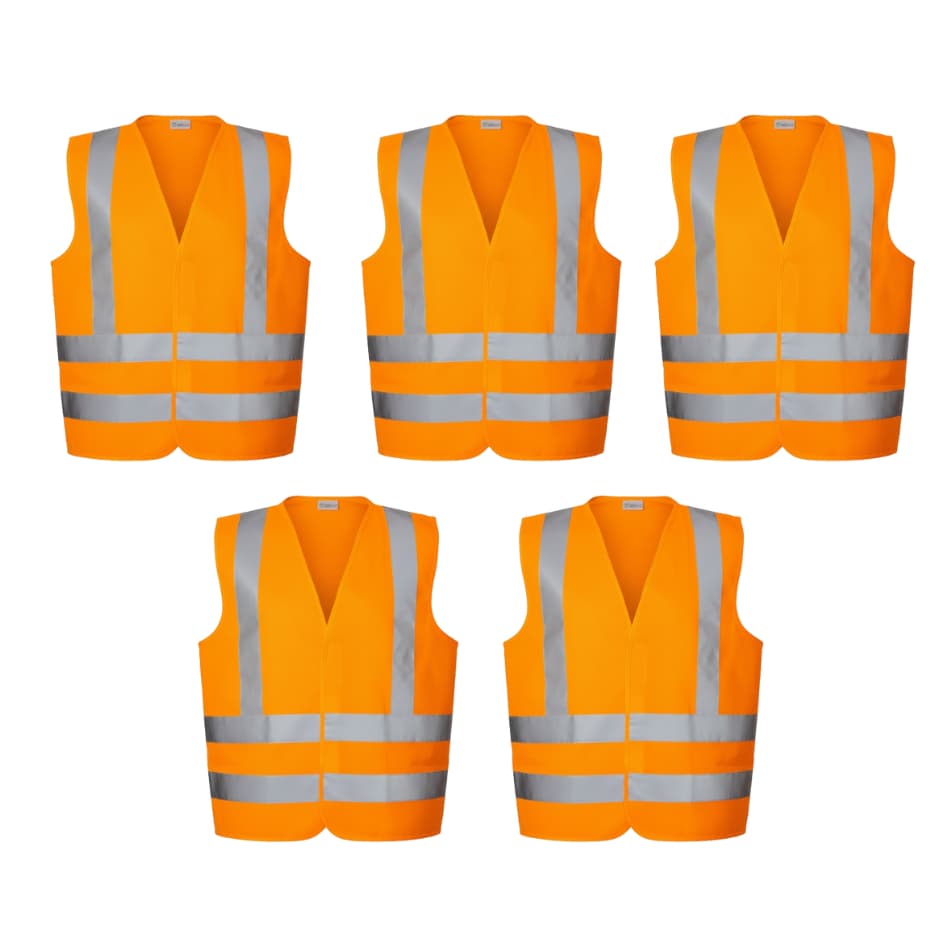 Kit 5 Colete Sinalizador Refletivo Danny Vic71261 Segurança Alta Visibilidade 100% Poliéster
