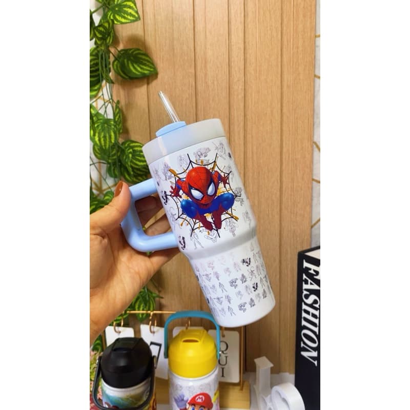Copo termico personalizado Homem Aranha, copo térmico infantil