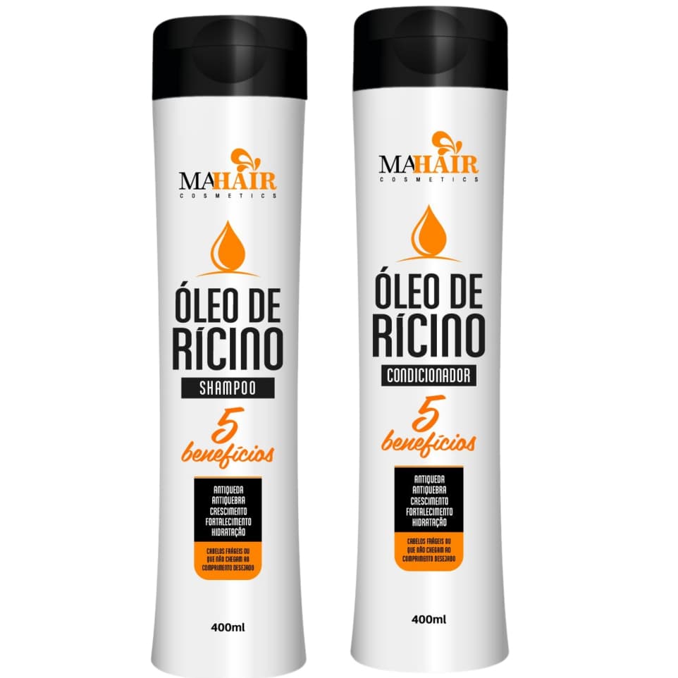 Kit Capilar Shampoo e Condicionador Óleo De Rícino Mahair Promoção!