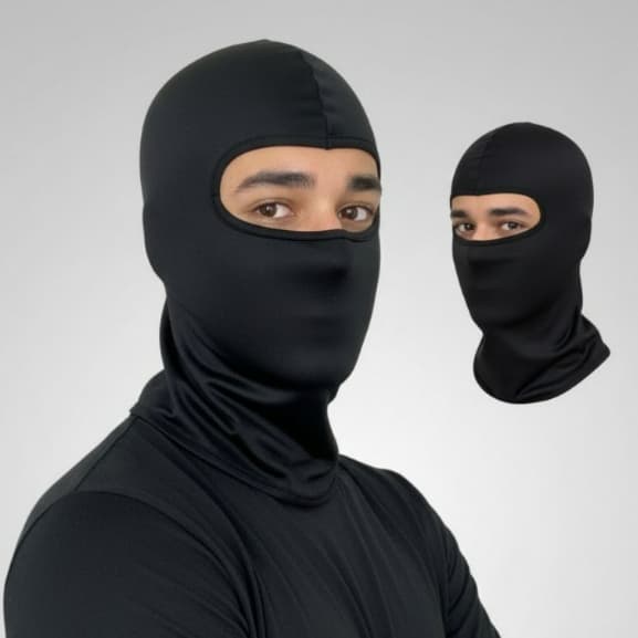 Balaclava Touca Ninja Mascara Proteção UV50+ Preta Moto Militar Ciclismo Térmica