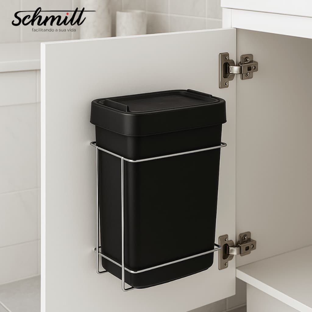Lixeira De Porta 8L Armário Cozinha Removível Com Aramado