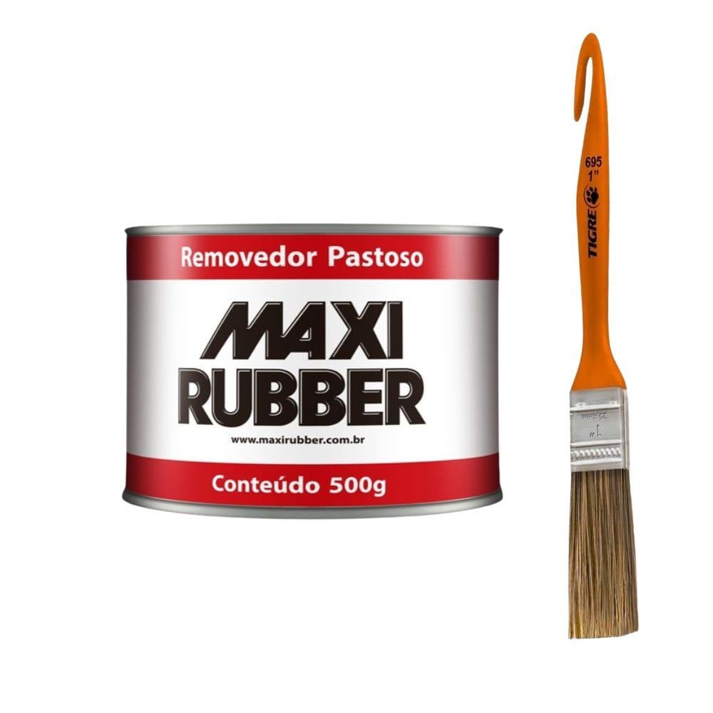 Removedor Pastoso 500g Maxi Rubber + Pincel 1 Polegada