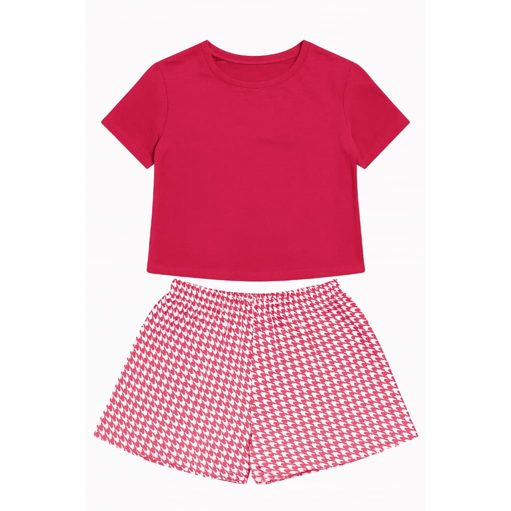 Pijama Feminino Baby Doll Manga Curta Confortável para Primavera