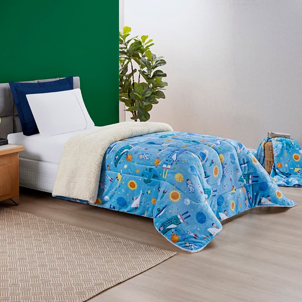 Coberdrom Everest Kids Solteiro Manta Sherpa Quentinho Varias Estampas 1 peça