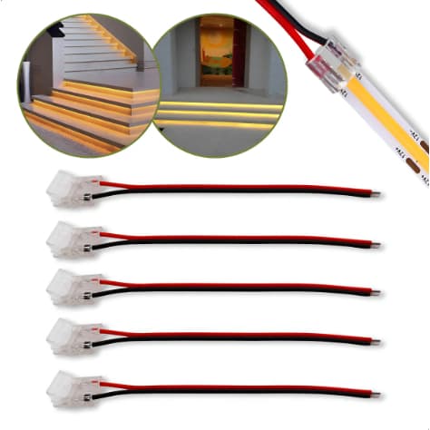 Kit 10 Rabicho Conector Emenda Para Fita Led 10mm Cob Ou 120 Iluminação Final