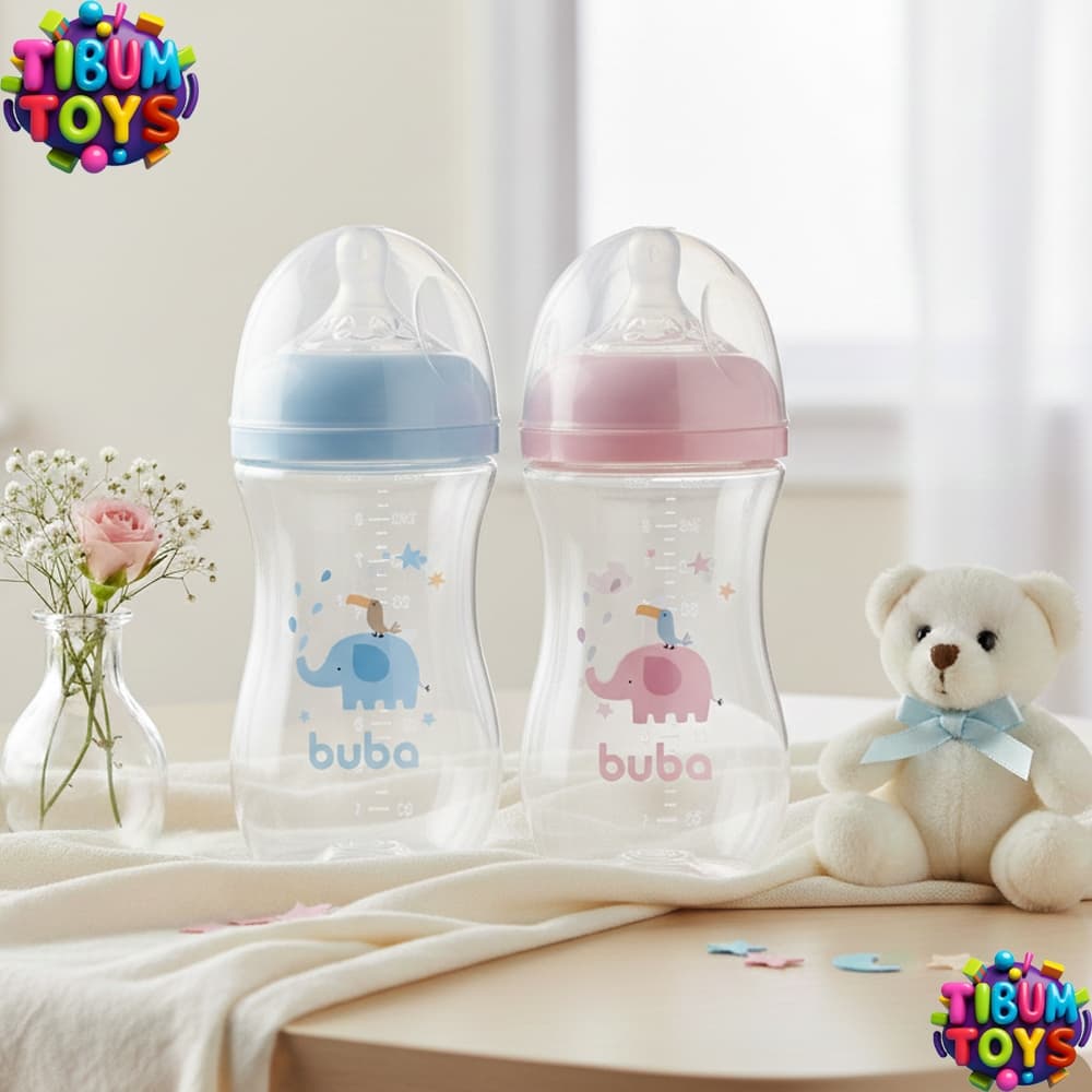 Mamadeira Easy Flow Elefante 270ml Anticólica Buba Bico Fluxo 2 Ultrasoft Anti Vazamento