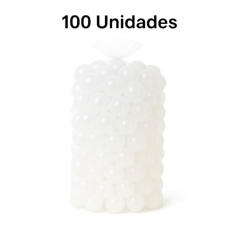 100 Unidades de Bolinha Plástica Transparente Piscina Promoção 100 - Não Amassam