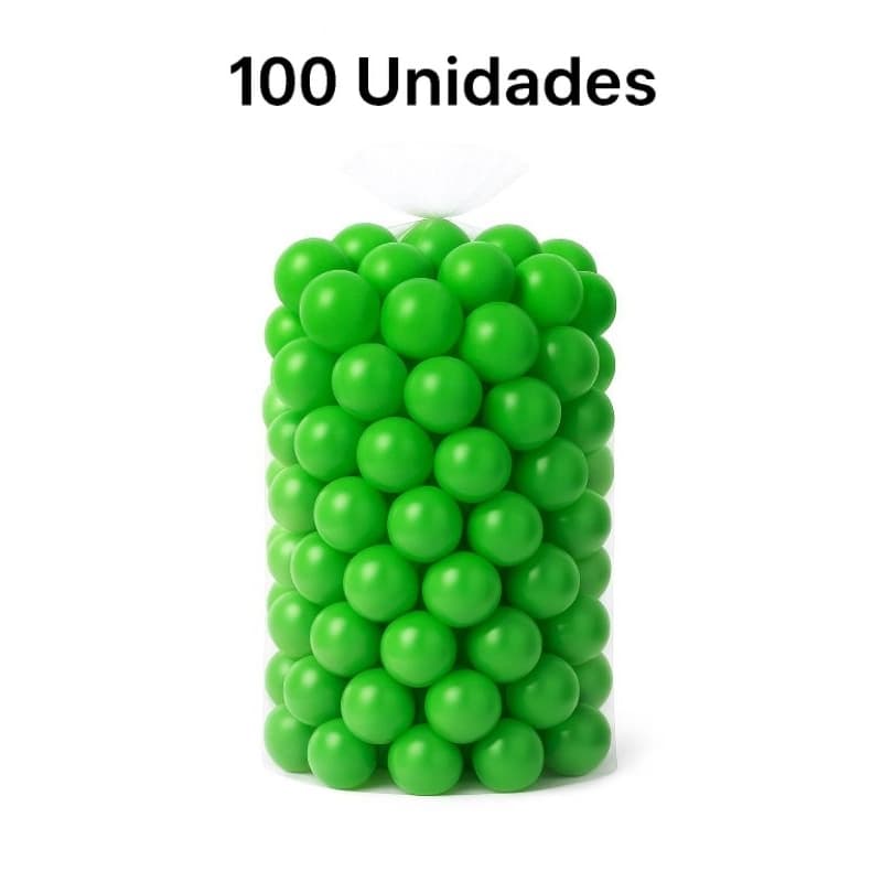 100 Unidades de Bolinha Plástica Verde  Piscina Promoção 50 e 100 - Não Amassam