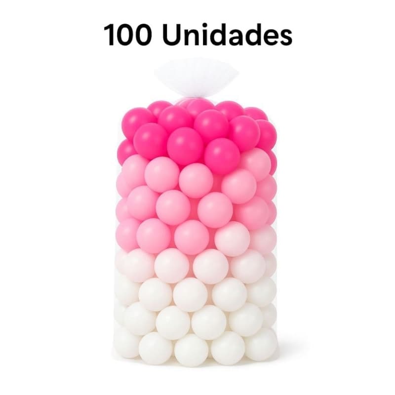 100 Unidades de Bolinha Plástica Pink, Rosa bebe e branca  Piscina Promoção 15, 25, 50 e 100 - Não Amassam