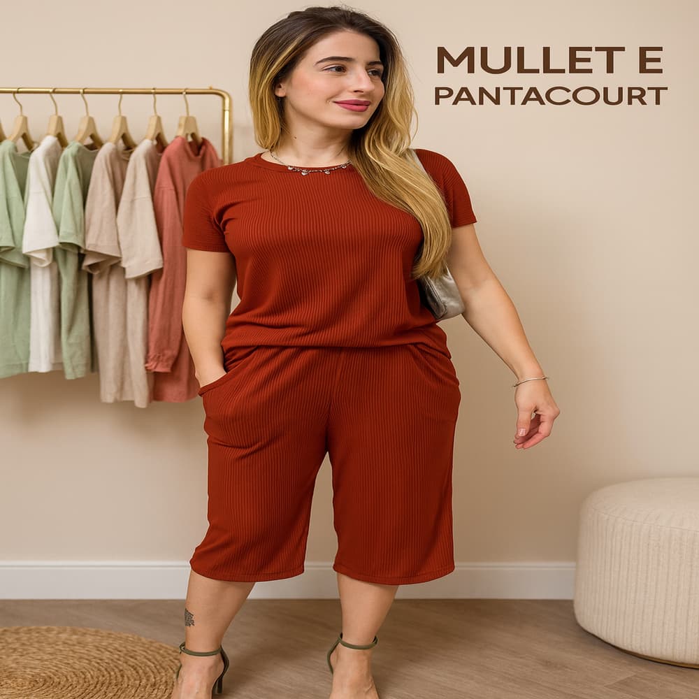 Conjunto Feminino Verão Calça Pantacourt + Blusa Mullet|Cobre bumbum Confortável e Estiloso