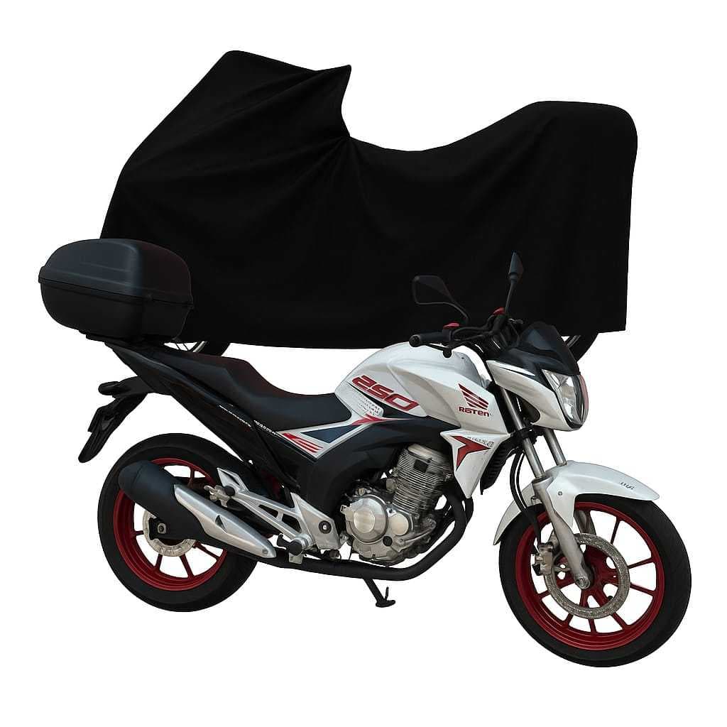 Capa Cobrir Moto Couro Impermeável Anti Risco Cb 300f Twister Com Baú