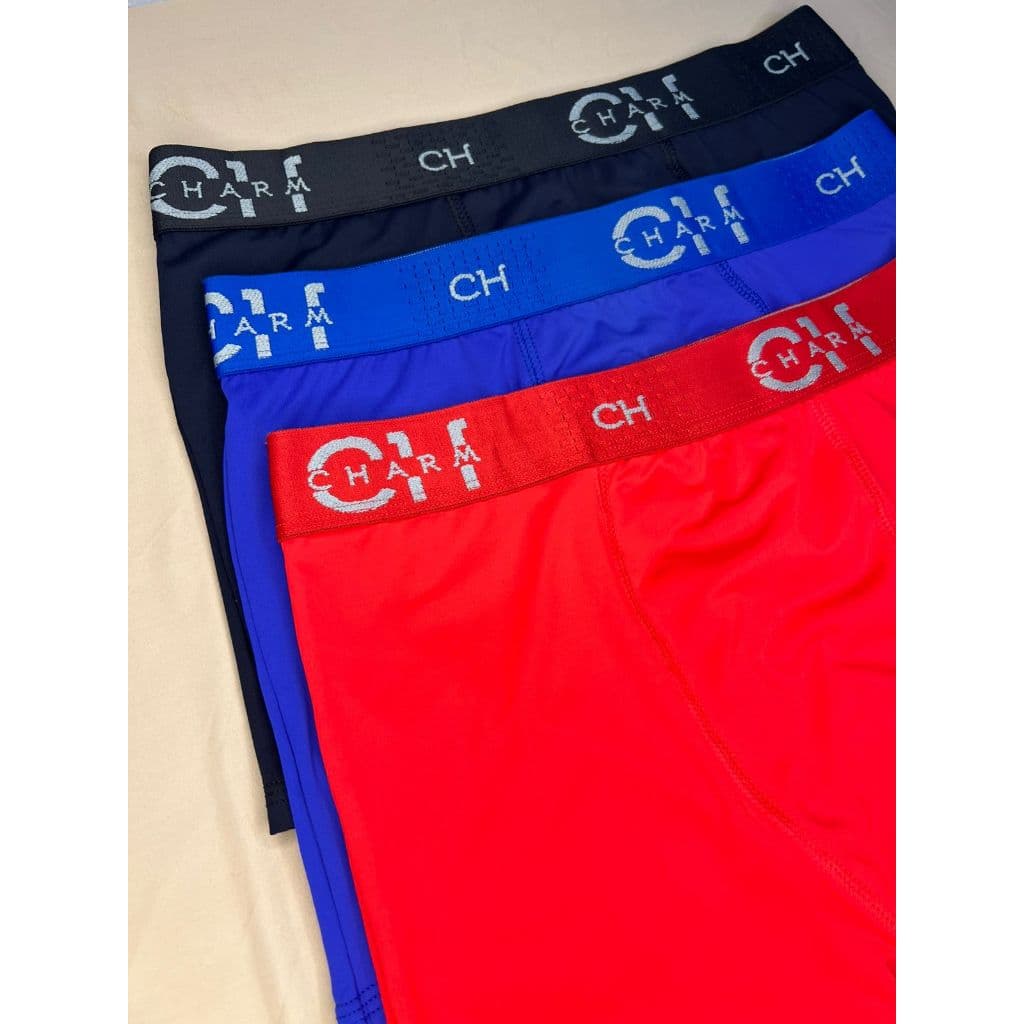 Cueca Kit 6 ou 3 Peças Boxer Masculina em poliamida Cores Lisas com Forro de algodão