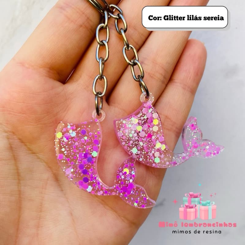 Mini chaveiro sereia em resina | mimo para aniversário infantil | Kit 10 a 30 unidades