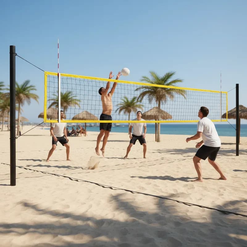 Rede de Volei Profissional 9,5m Atende Volei e Futevolei Oficiais 4 Faixas