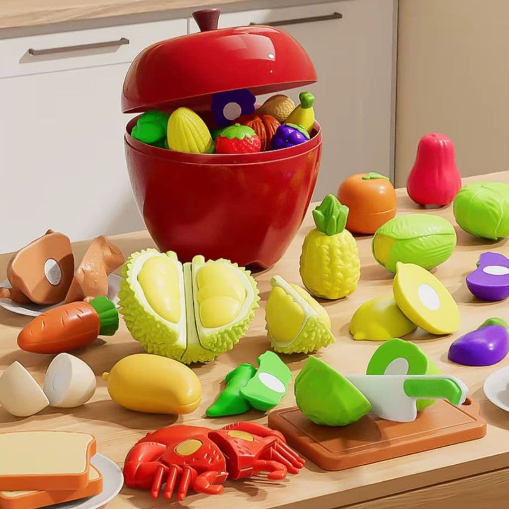 Maçã com Frutas de Corte Interativas Para Crianças Brincar.XHL_STORE
